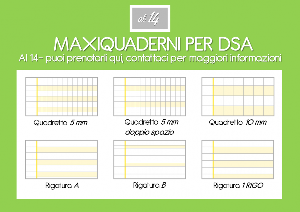 Quaderni speciali per la dislessia (DSA) quaderni speciali per dislessici  discalculici e disgrafici